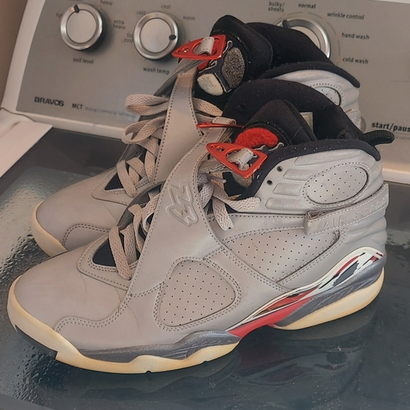 Nike Air Jordan 8 Retro "Reflections of a Champion" Refelctive Gray Sneakers 8.5 - Picture 11 of 14